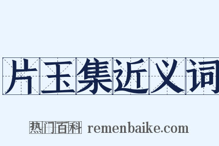 片玉集近义词是什么意思的图片